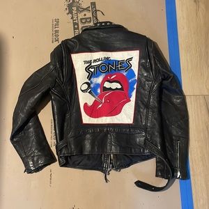real leather vintage rolling stones jacket